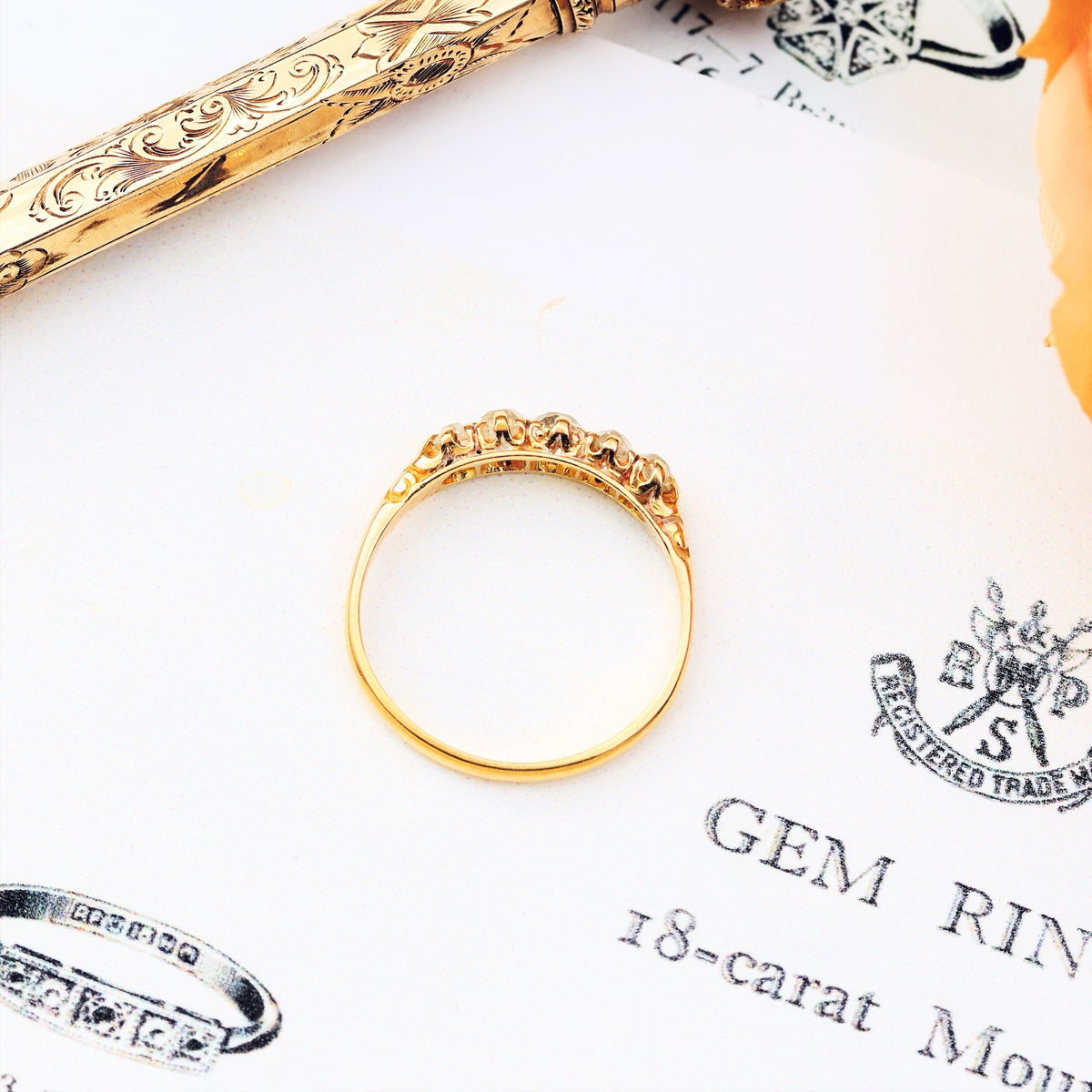 Circa 1890's Hand Cut Diamond Engagement Ring