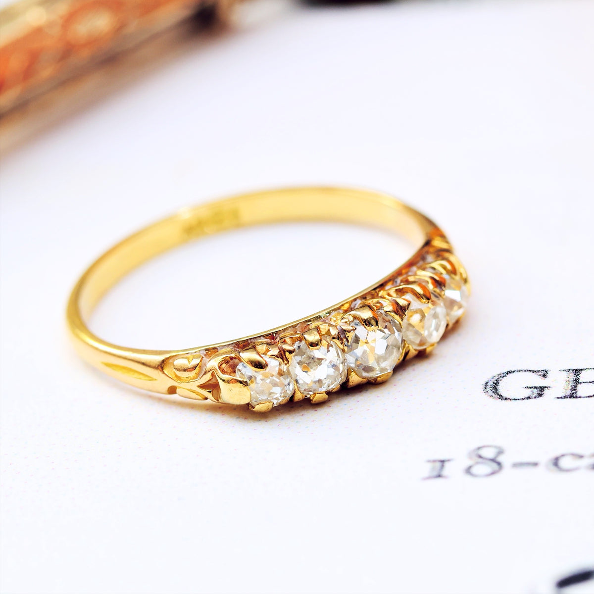 Circa 1890's Hand Cut Diamond Engagement Ring