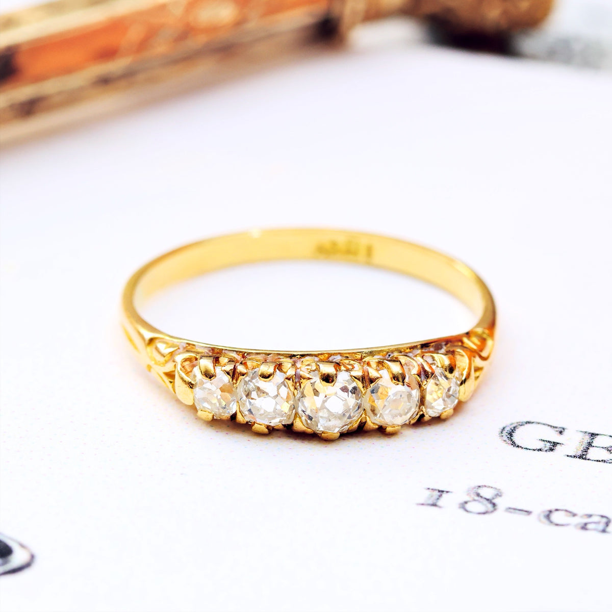 Circa 1890's Hand Cut Diamond Engagement Ring