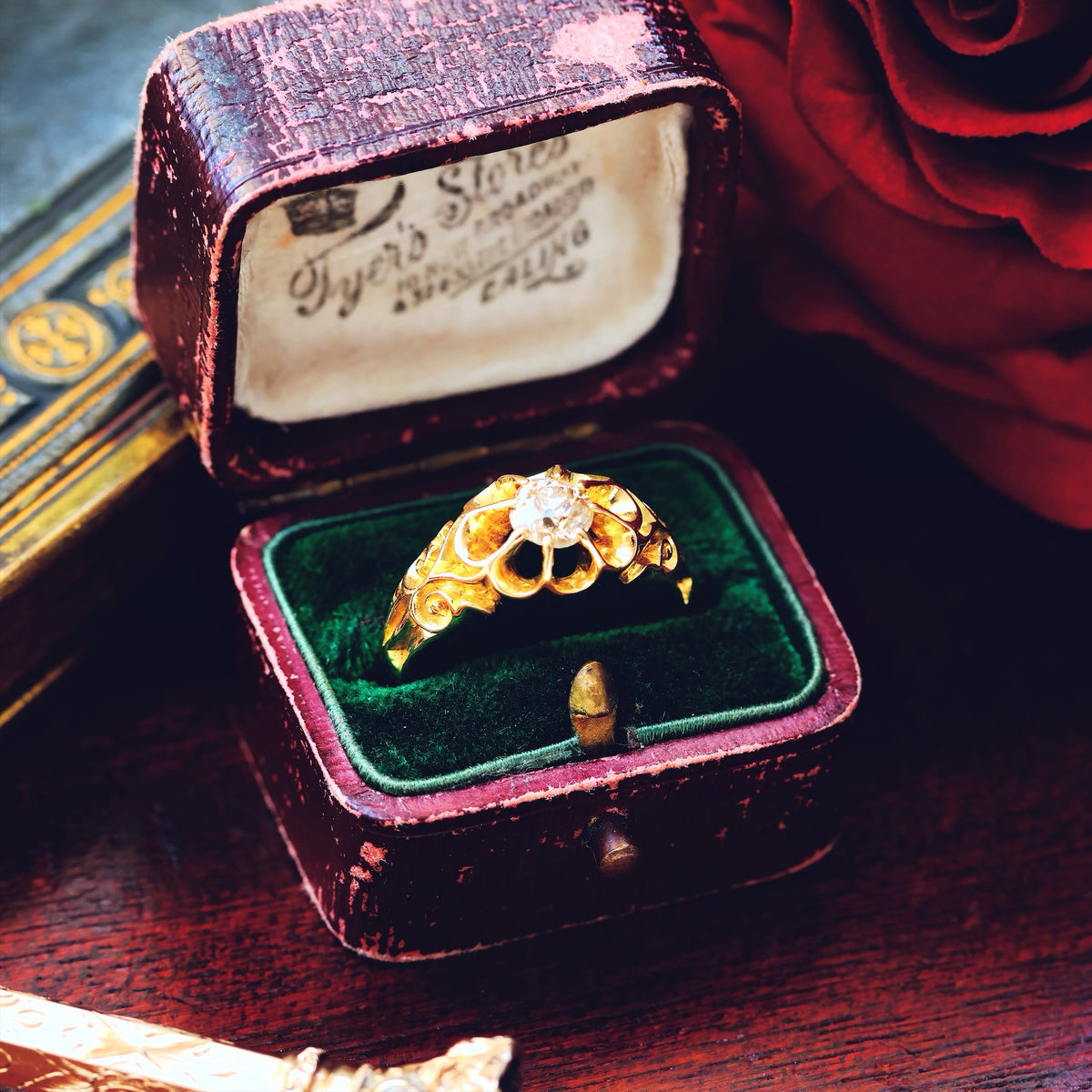 Date 1895 Gothic Revivalist Diamond Engagement Ring