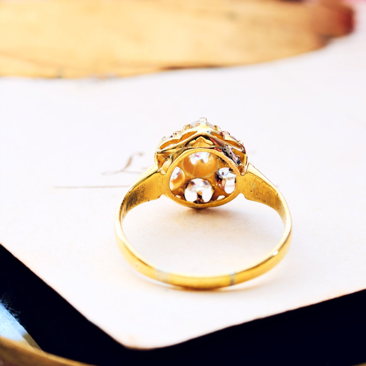 Circa 1870's, Antique Victorian Diamond Cluster Ring