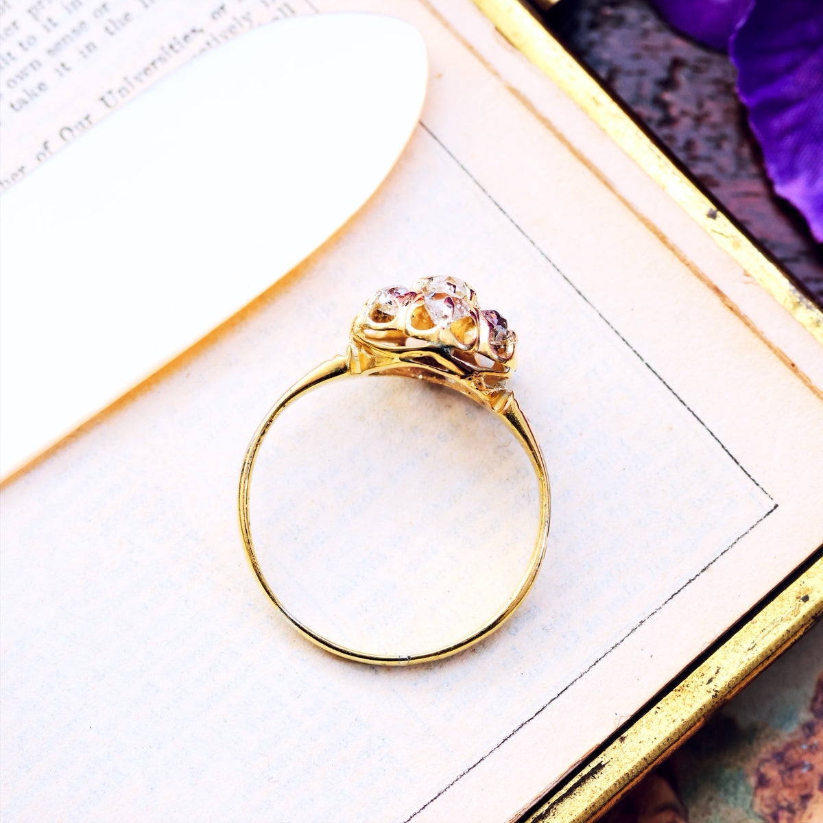 Circa 1870's, Antique Victorian Diamond Cluster Ring