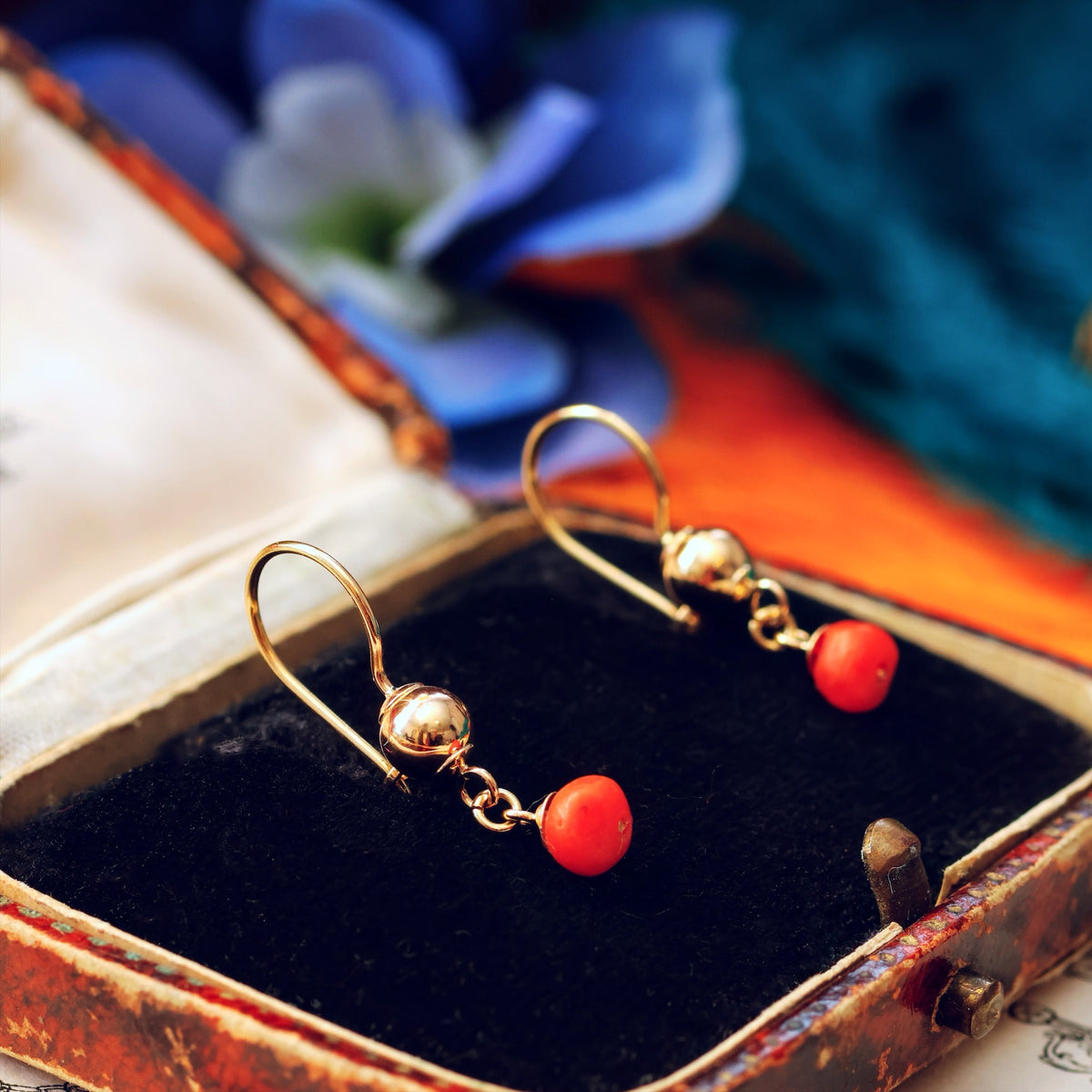 Mediterranean Coral Drop Earrings