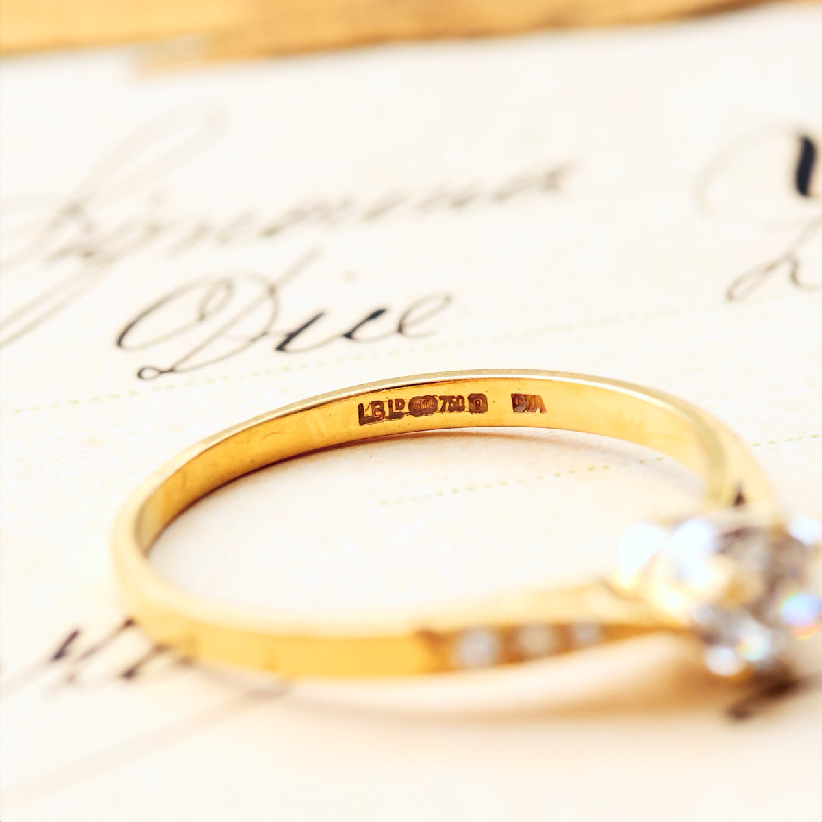 Recycled Vintage Hand Cut Diamond Engagement Ring
