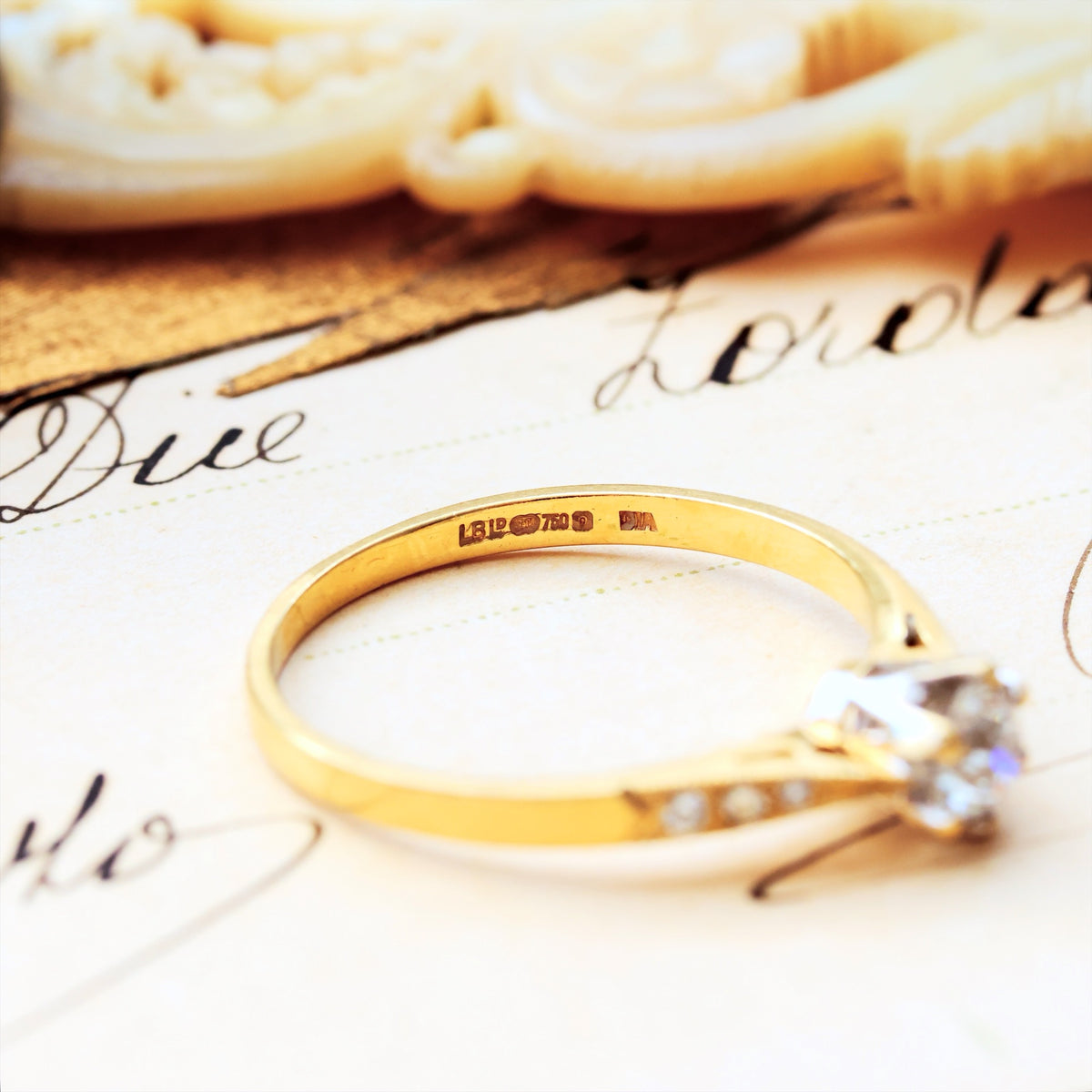 Recycled Vintage Hand Cut Diamond Engagement Ring