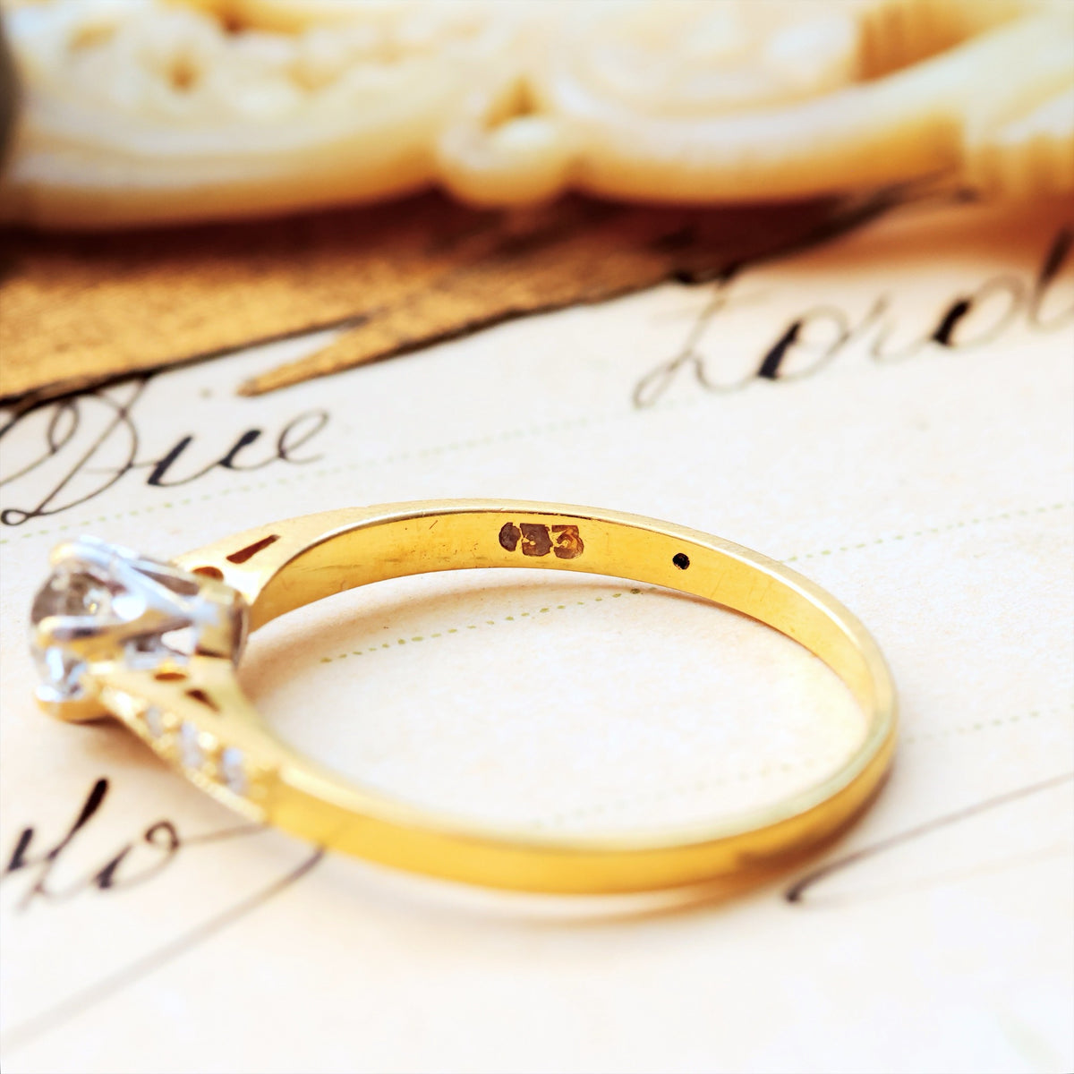 Recycled Vintage Hand Cut Diamond Engagement Ring