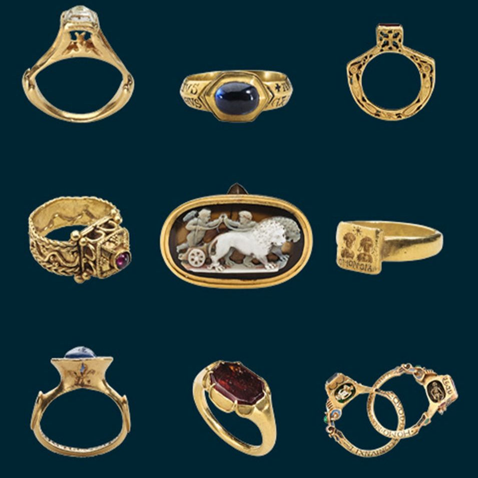 Vintage Rose Gold Gothic Diamond Engagement Ring