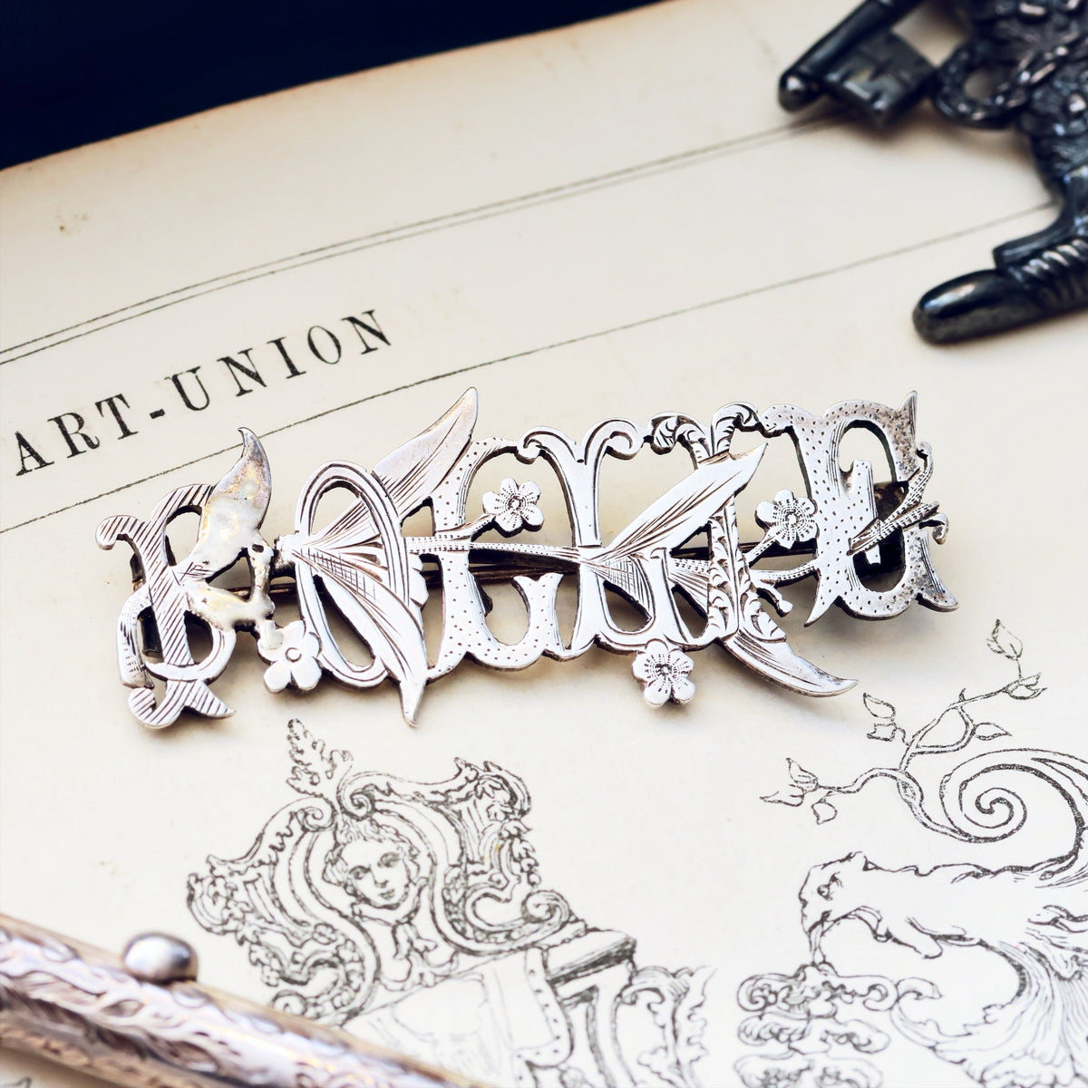 Victorian Date 1878 Pollie Silver Name Brooch