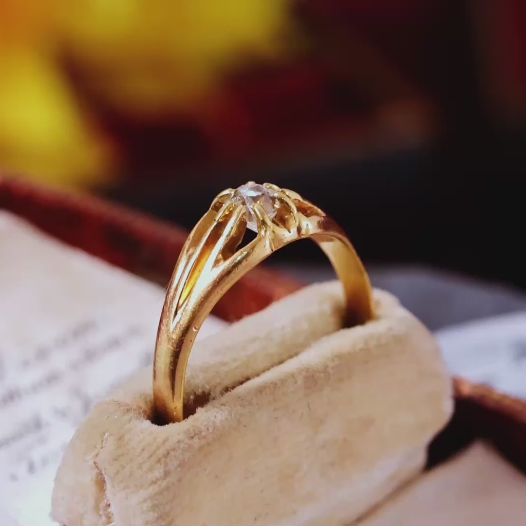 Classic Antique Old Cut Diamond Solitaire Ring