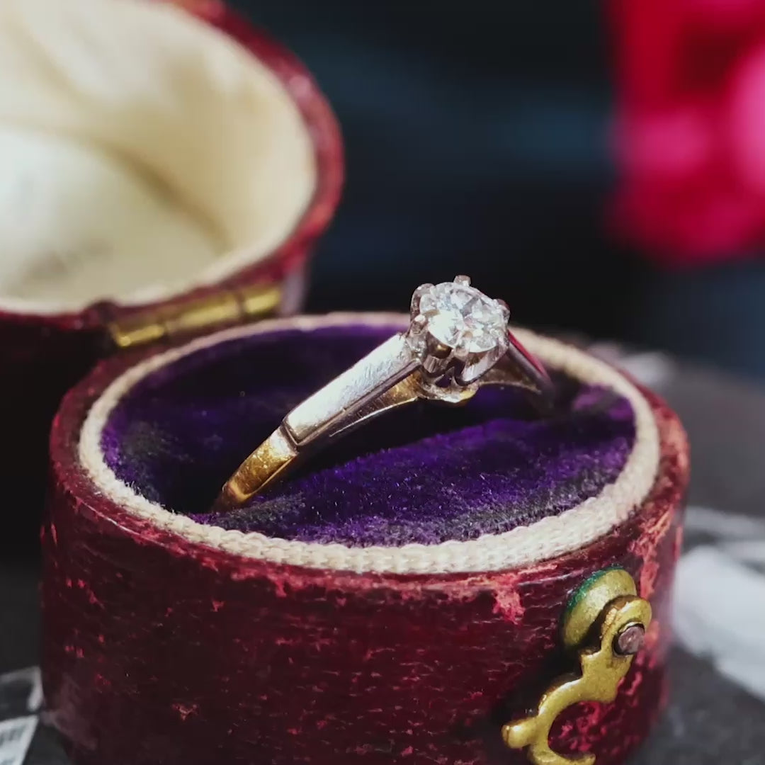 Vintage Diamond Solitaire Engagement Ring