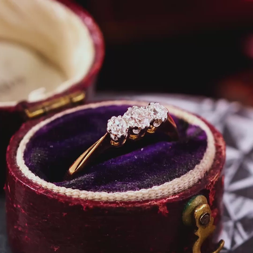 Darling Antique Diamond Trilogy Engagement Ring