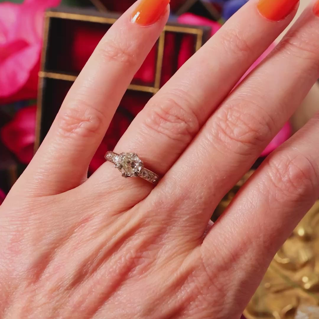Vintage Recycled Hand Cut Diamond Engagement Ring