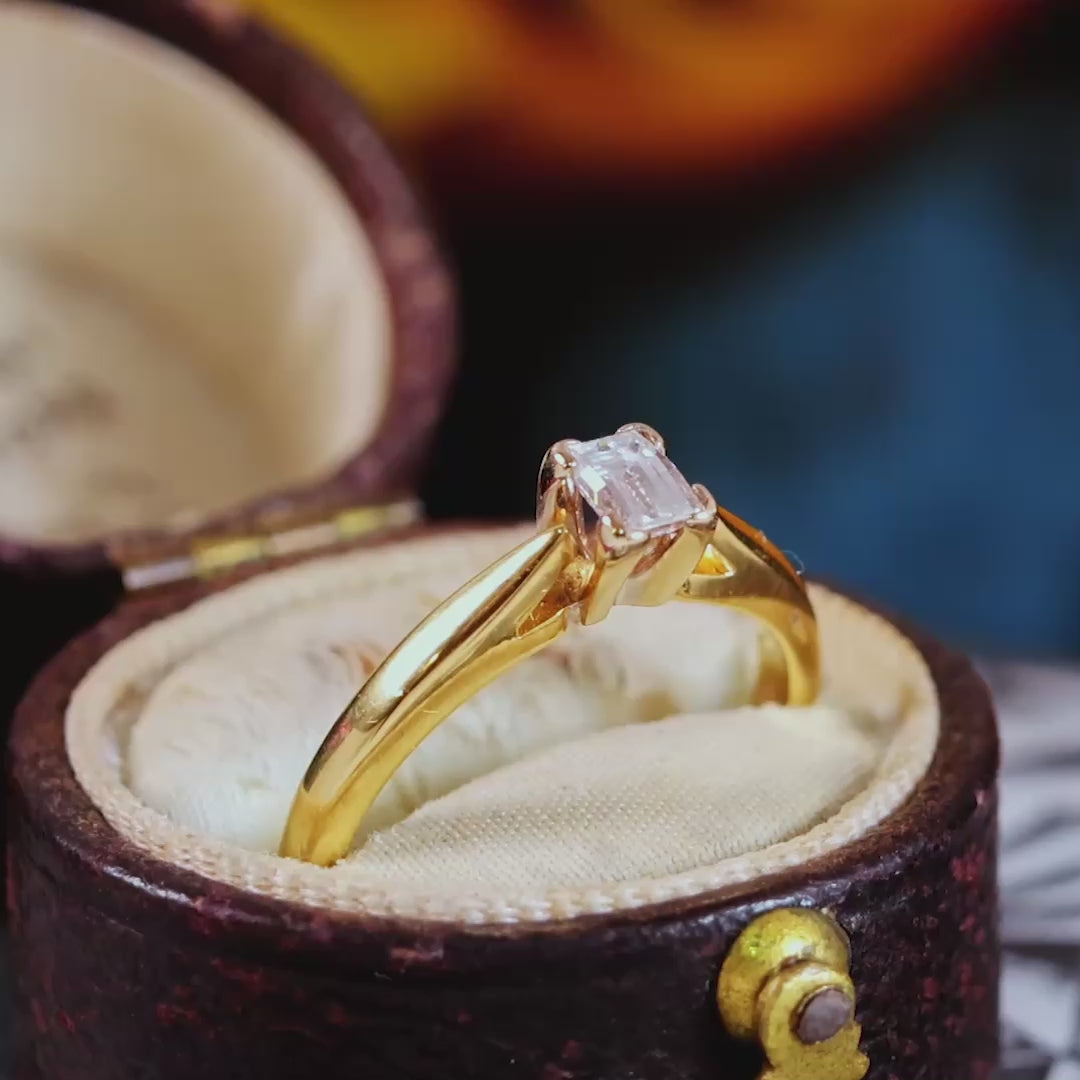 Fine Millenium Cut Diamond Engagement Ring