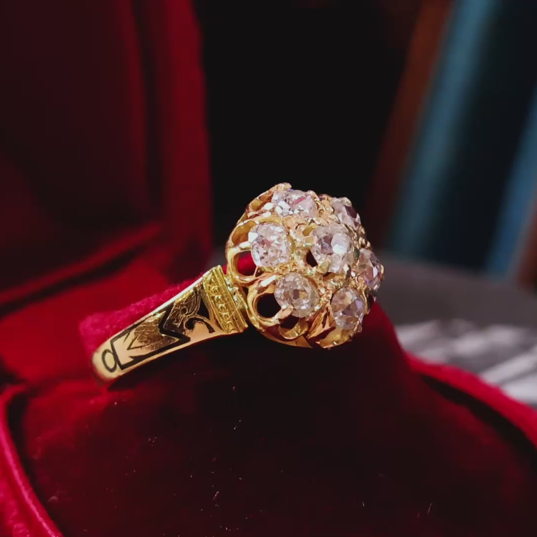 Antique Victorian Diamond Cluster Ring