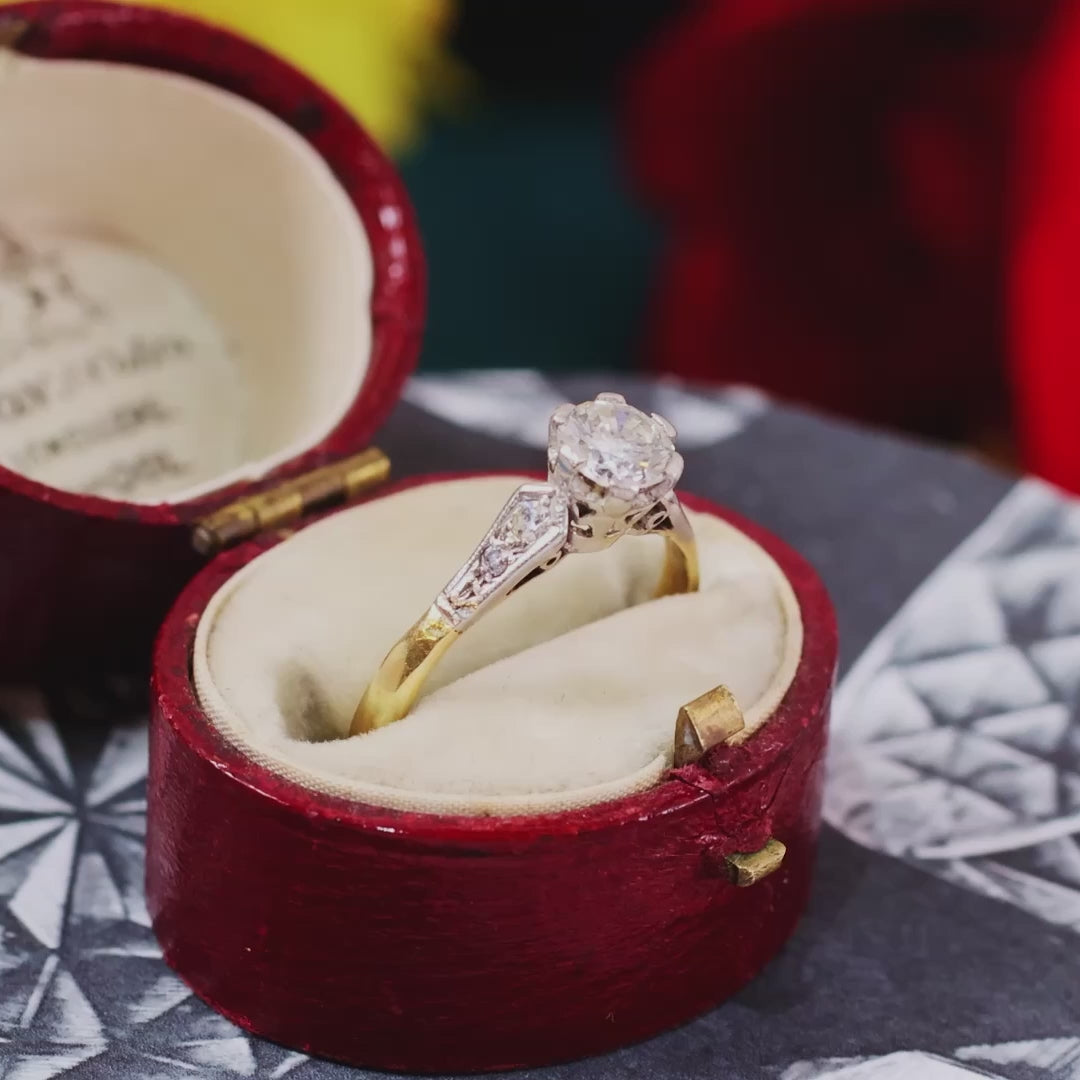 Vintage Brilliant-Cut Diamond Engagement Ring