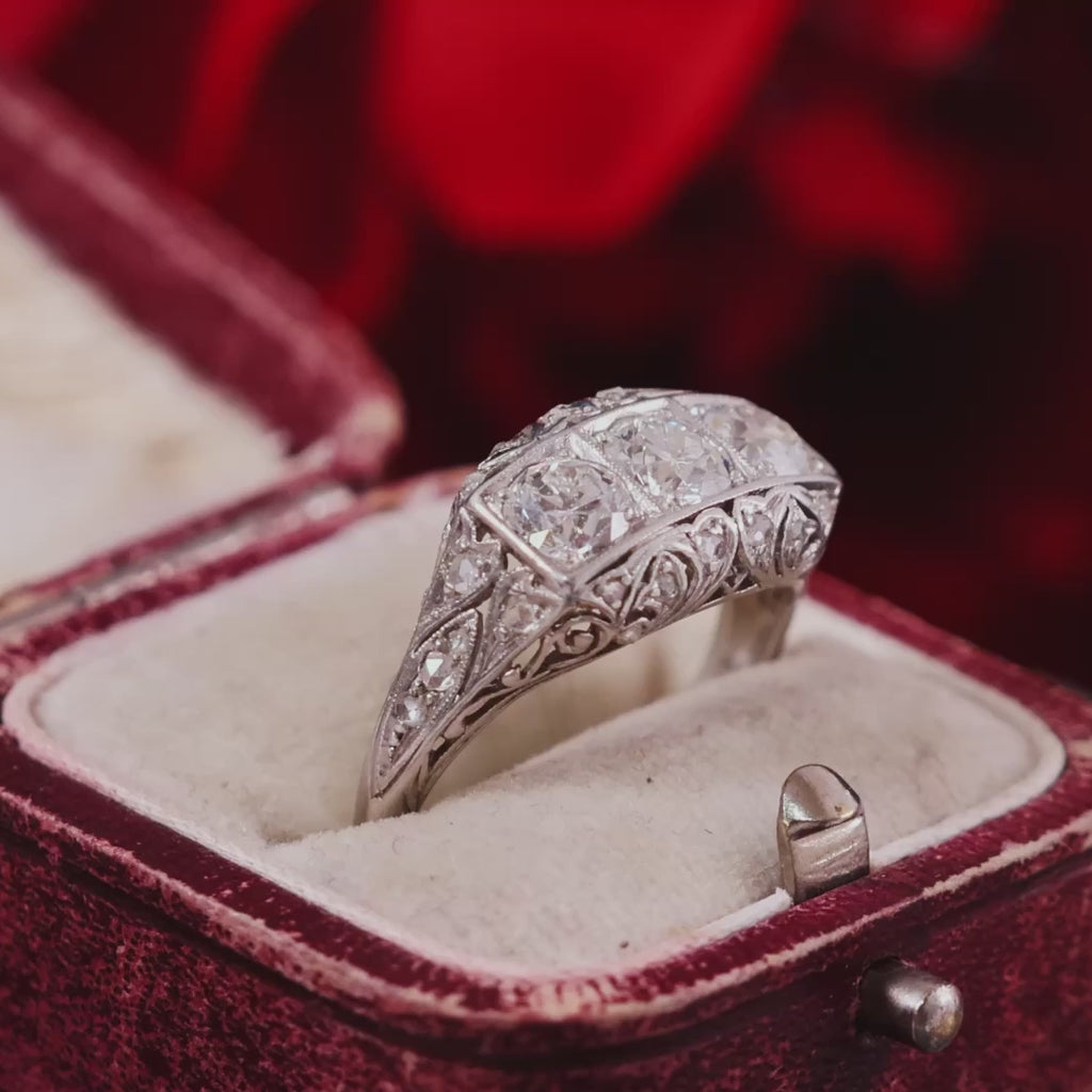 Vintage 1920's 1.50ct Birks Filigree Diamond Ring