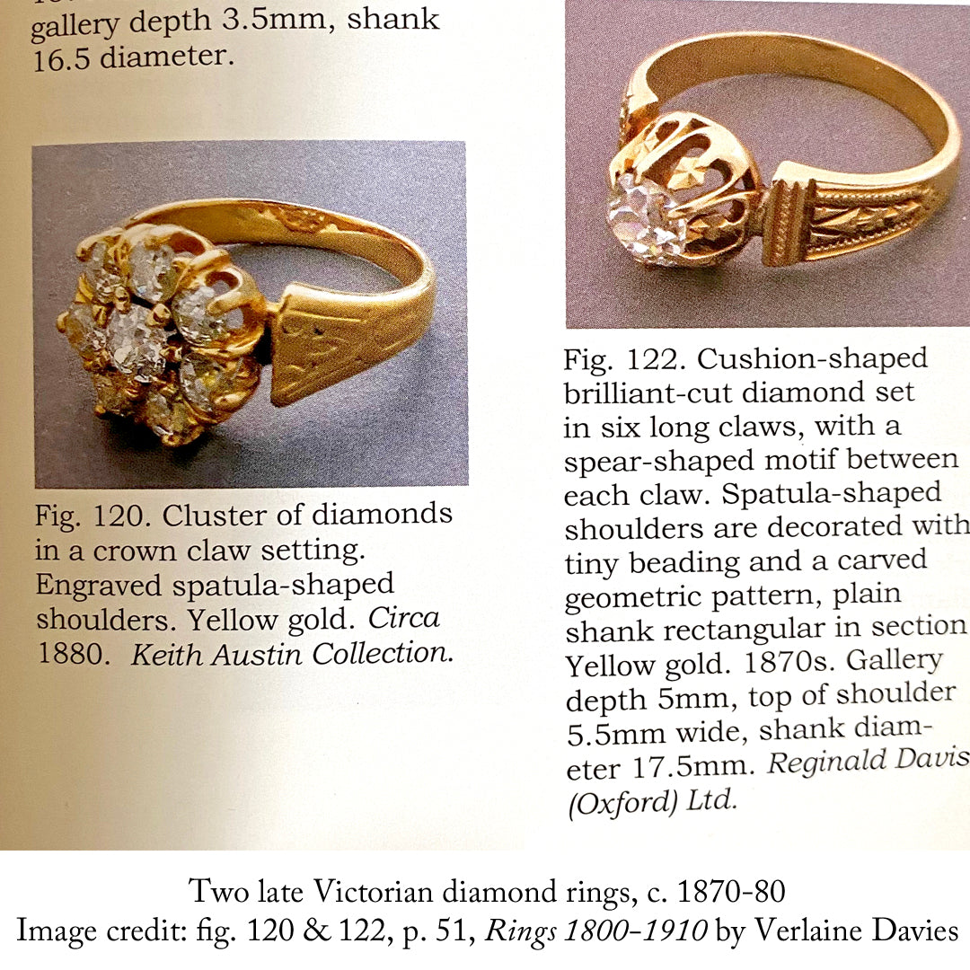 Circa 1870's, Antique Victorian Diamond Cluster Ring