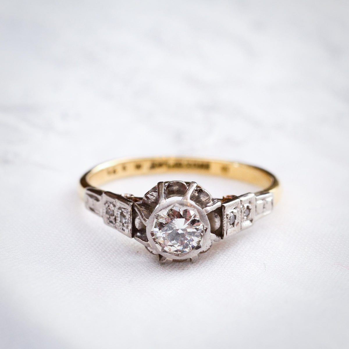 Dramatic Art Deco Diamond Engagement Ring