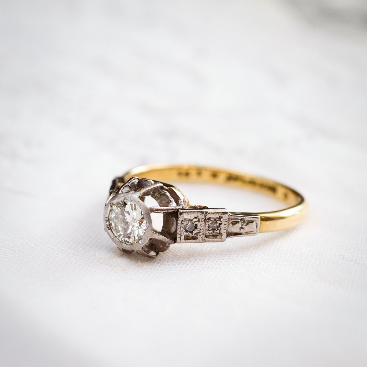 Dramatic Art Deco Diamond Engagement Ring