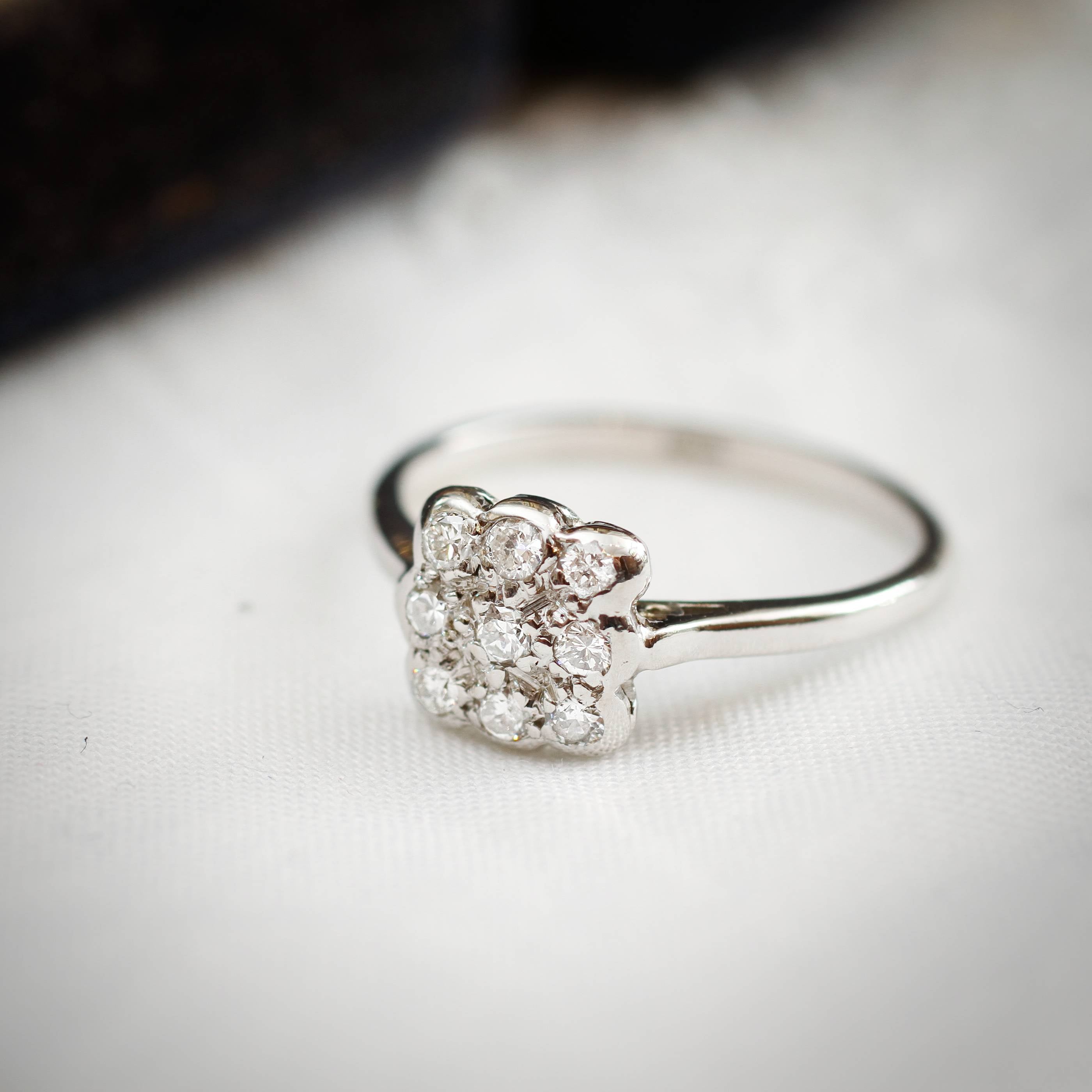 A Sparkly Sensation! Vintage Diamond Cluster Ring Fetheray