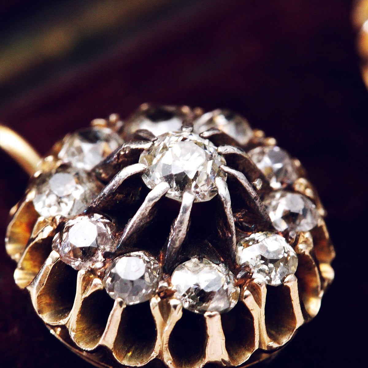 Oh Shimmering Starbursts!! Outrageous Vintage Diamond Cluster Earrings