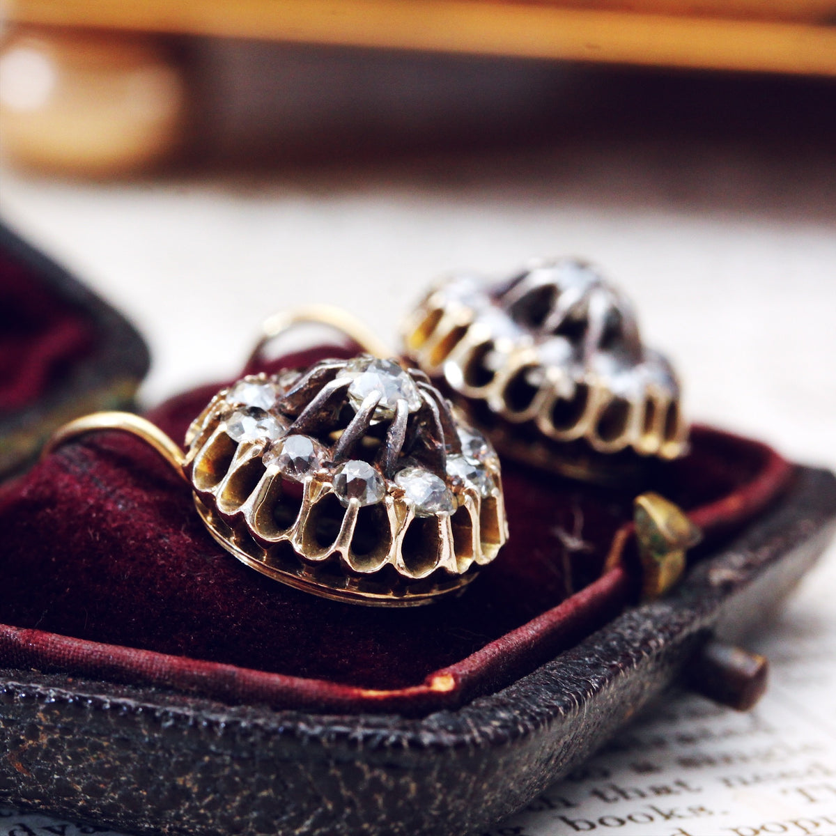 Oh Shimmering Starbursts!! Outrageous Vintage Diamond Cluster Earrings