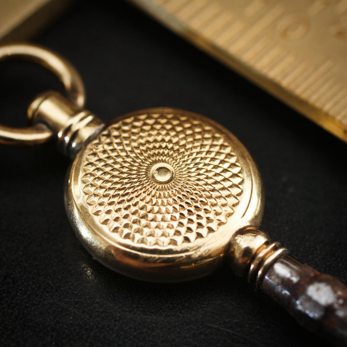 Antique Victorian Machine Engraved Watch Key Charm