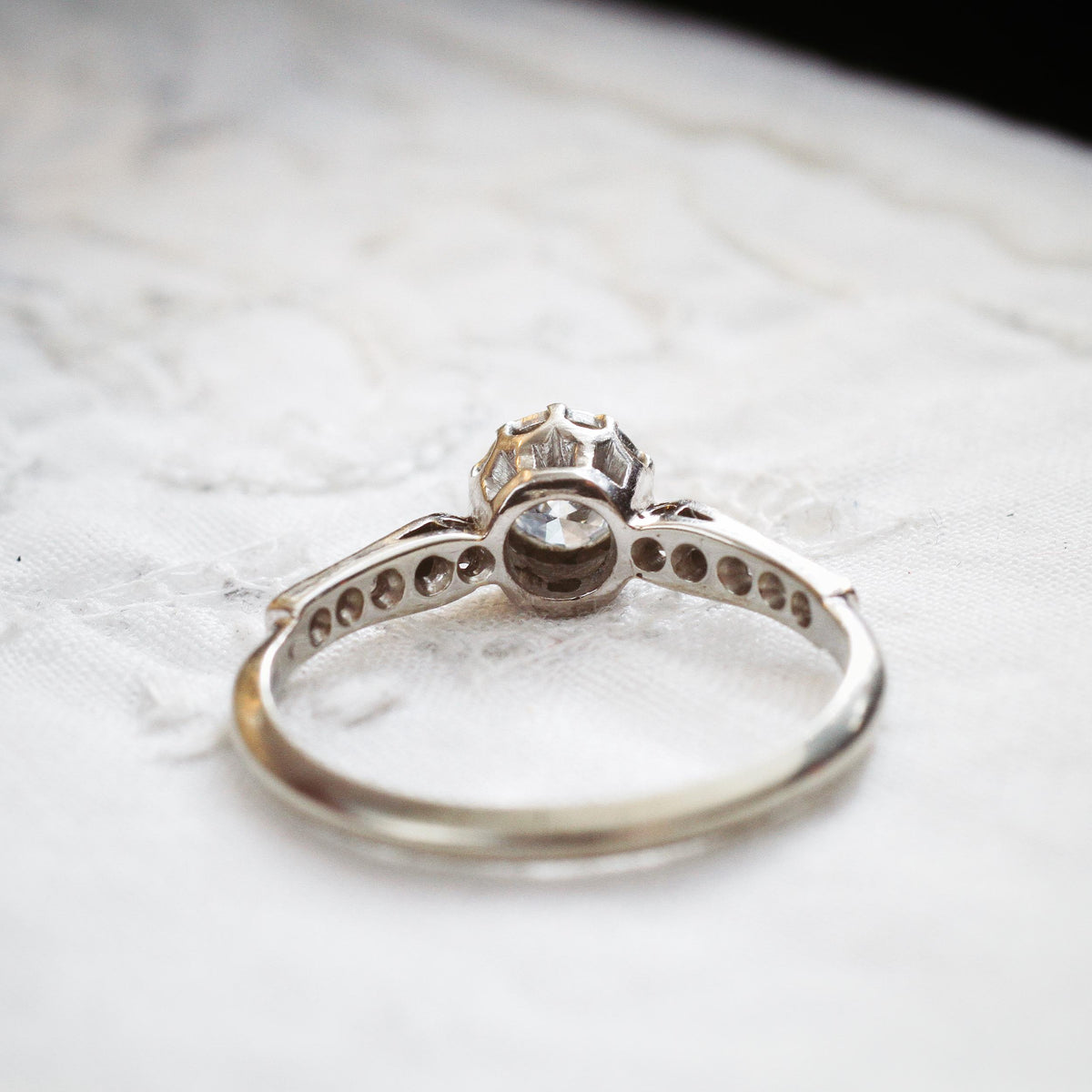 Vintage White Gold Diamond Solitaire Engagement Ring