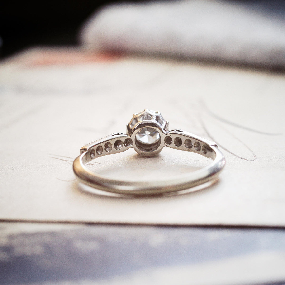 Vintage White Gold Diamond Solitaire Engagement Ring