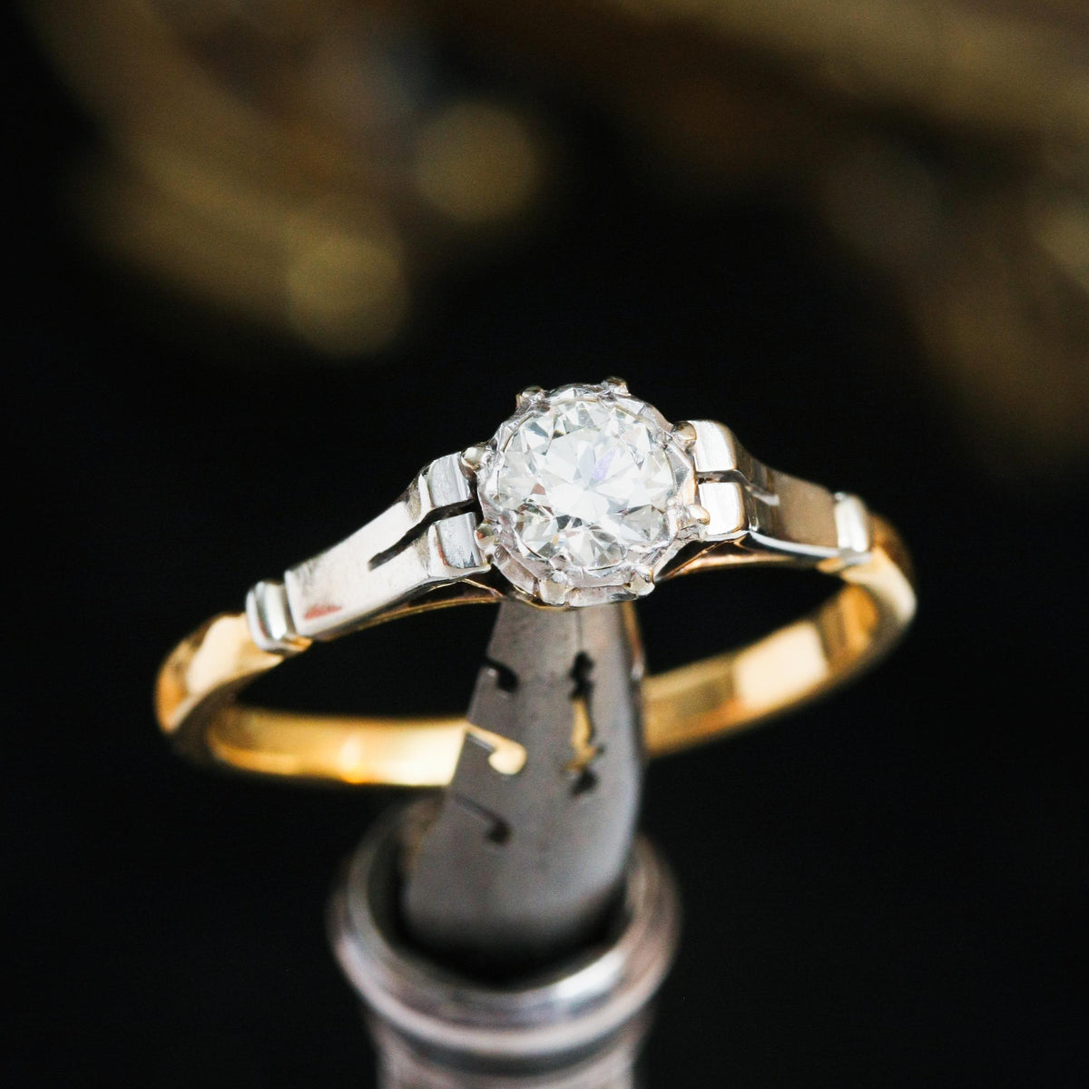 Mid Century Diamond Solitaire Ring