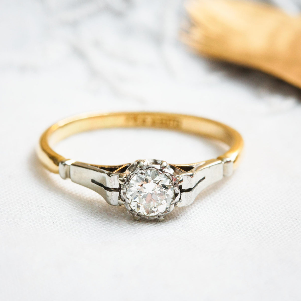 Old European Cut Diamond Solitaire Ring