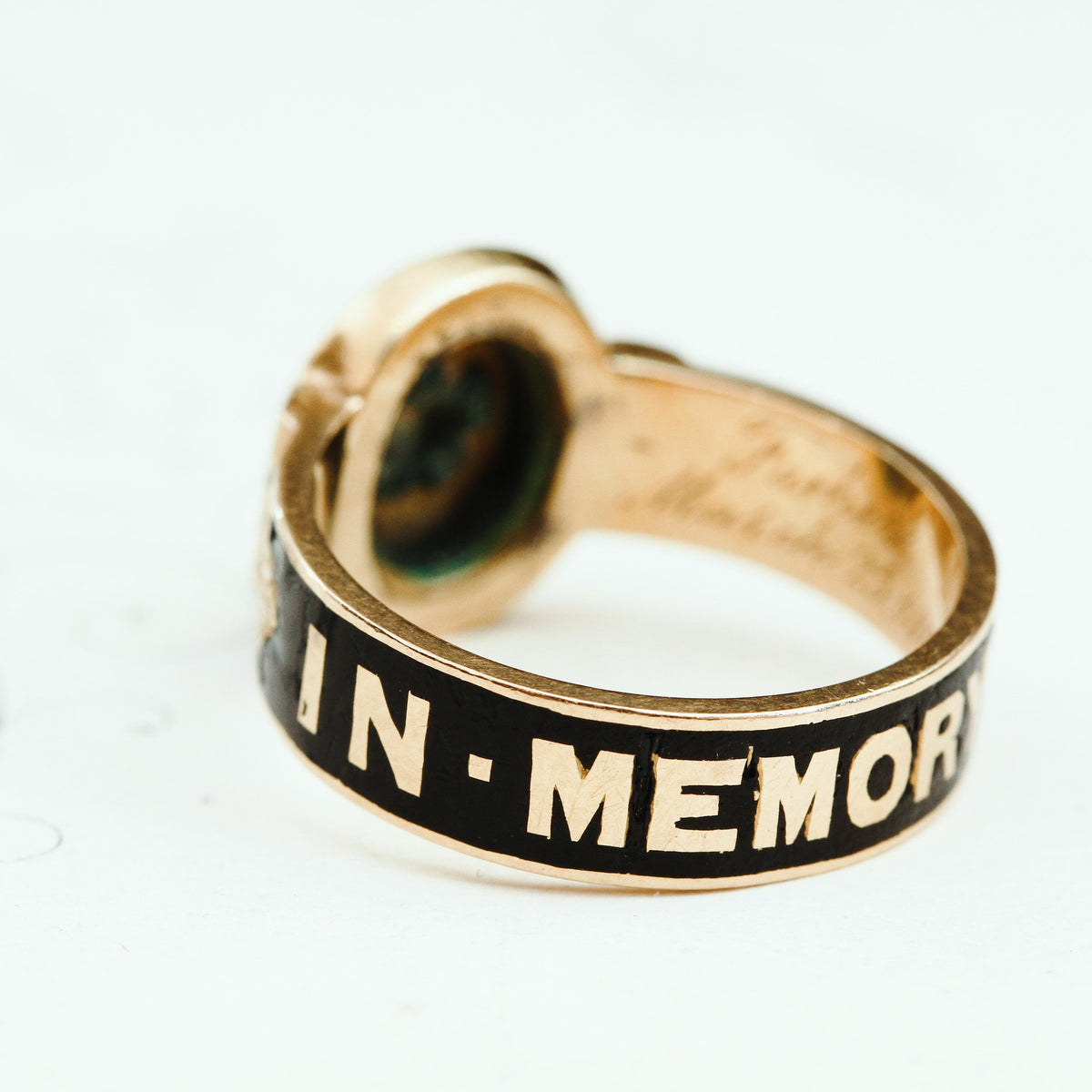 Endearing Date 1867 Enamelled Gold Mourning Ring