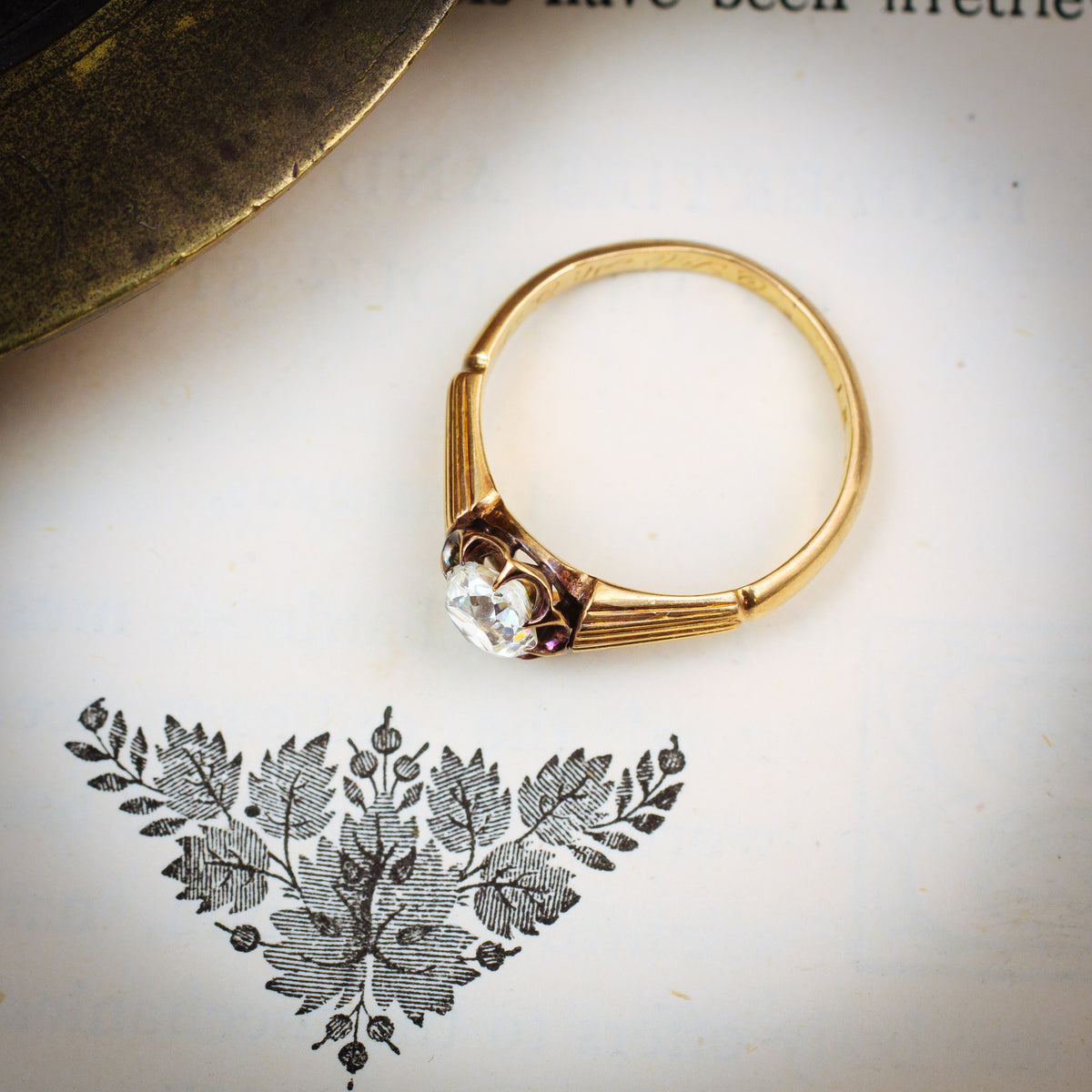 Captivating Antique Cushion-cut Diamond Solitaire Engagement Ring