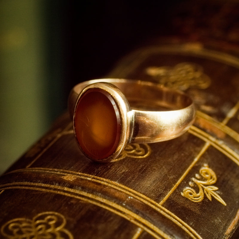Heroic Antique Carnelian Intaglio Ring