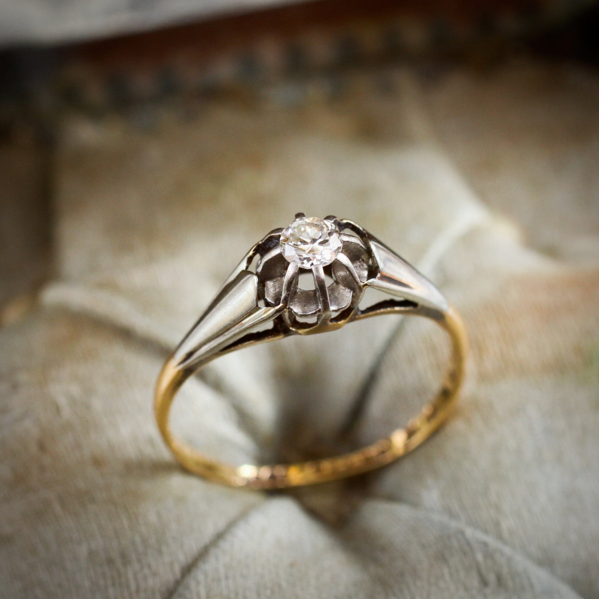 Vintage Diamond Solitaire Engagement Ring