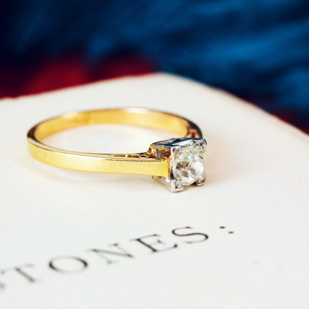 Old Hand Cut Diamond Engagement Ring