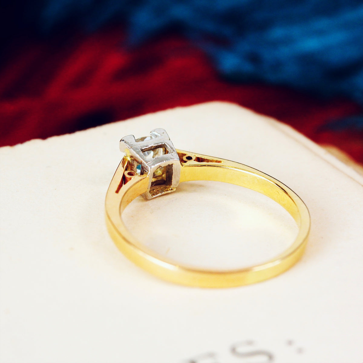 Recycled Old Hand Cut Diamond Engagement Ring