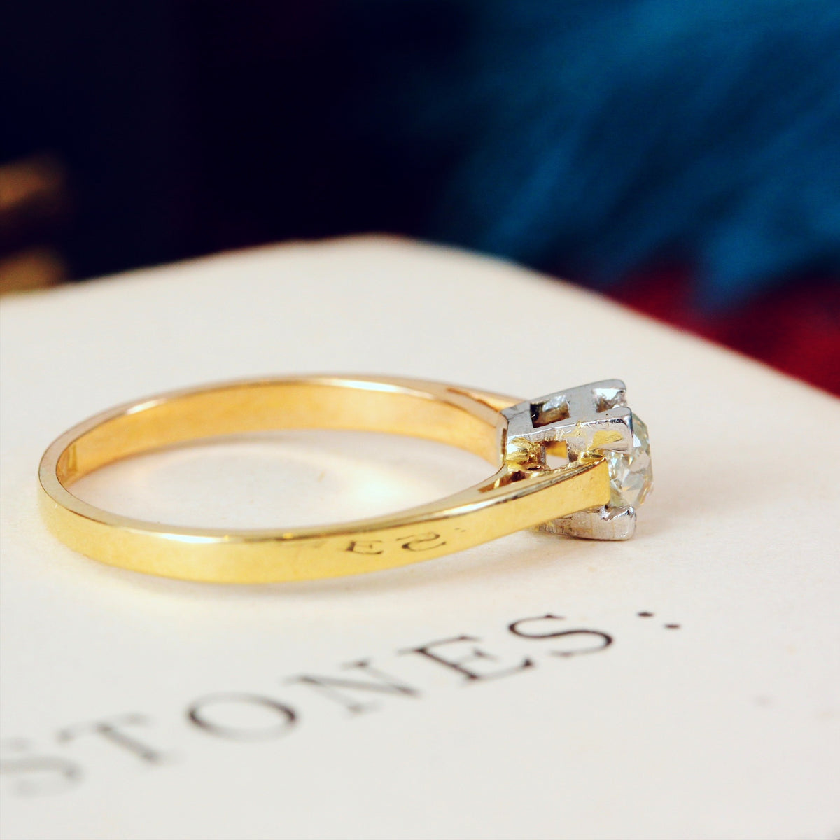 Old Hand Cut Diamond Engagement Ring