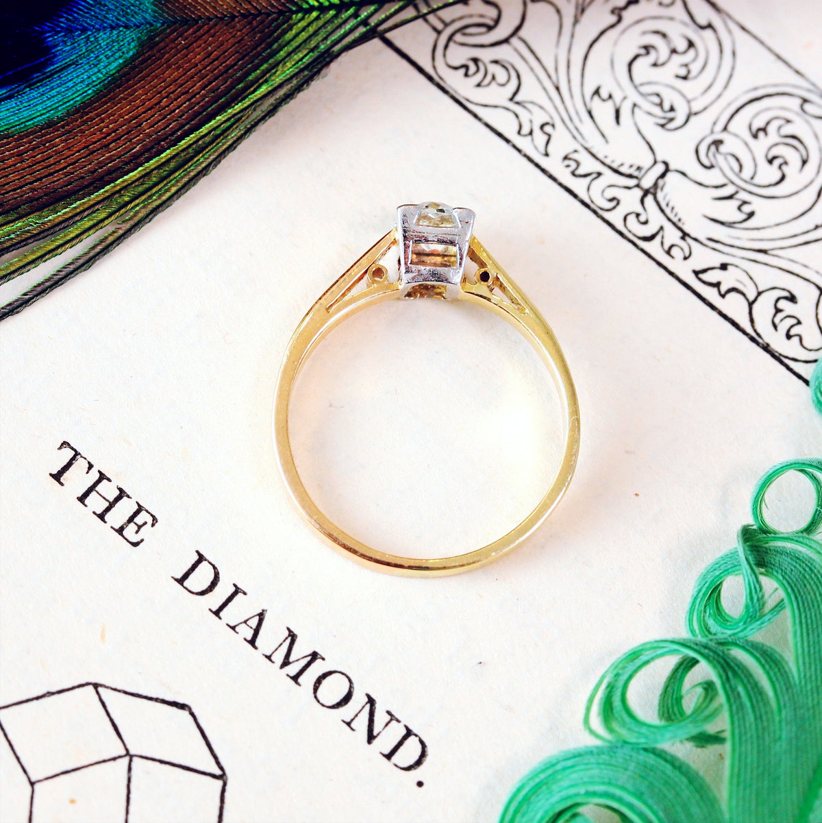 Recycled Old Hand Cut Diamond Engagement Ring