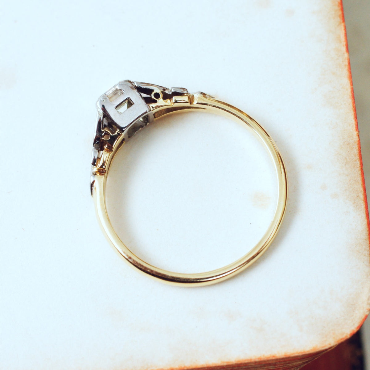 Rare Cut Vintage Diamond Solitaire Engagement Ring