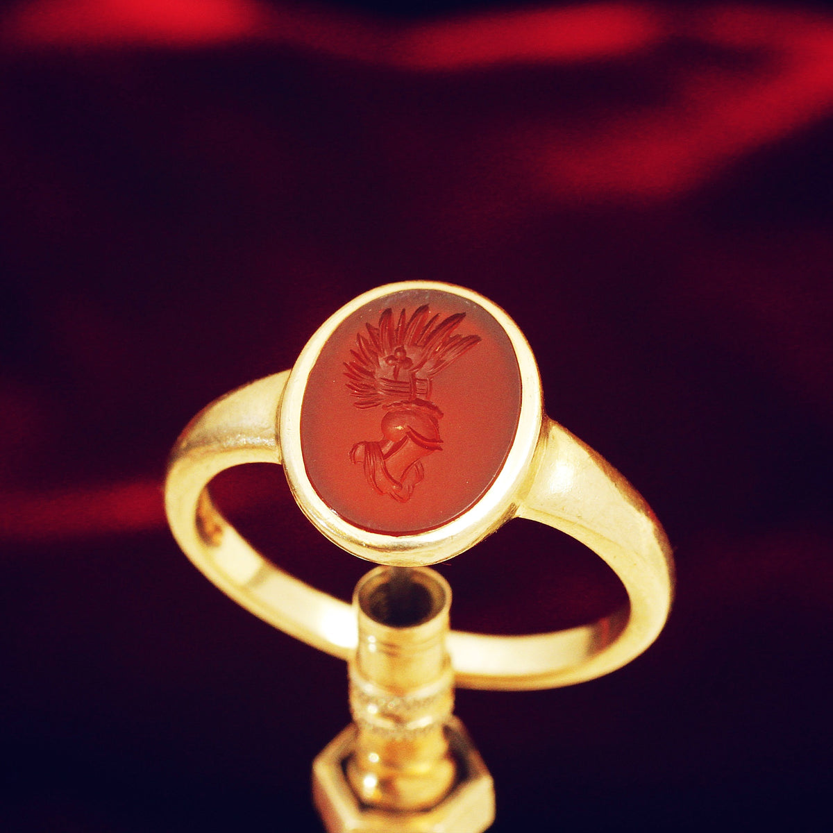 vintage gold carnelian ring