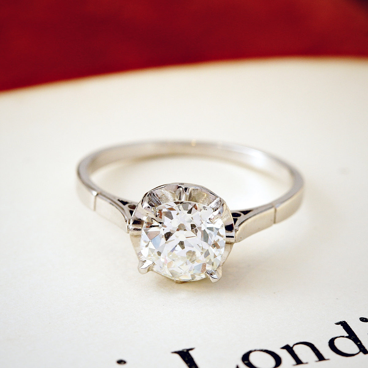 Lovely Certificated 1.20ct Hand Cut Diamond Engagement Ring