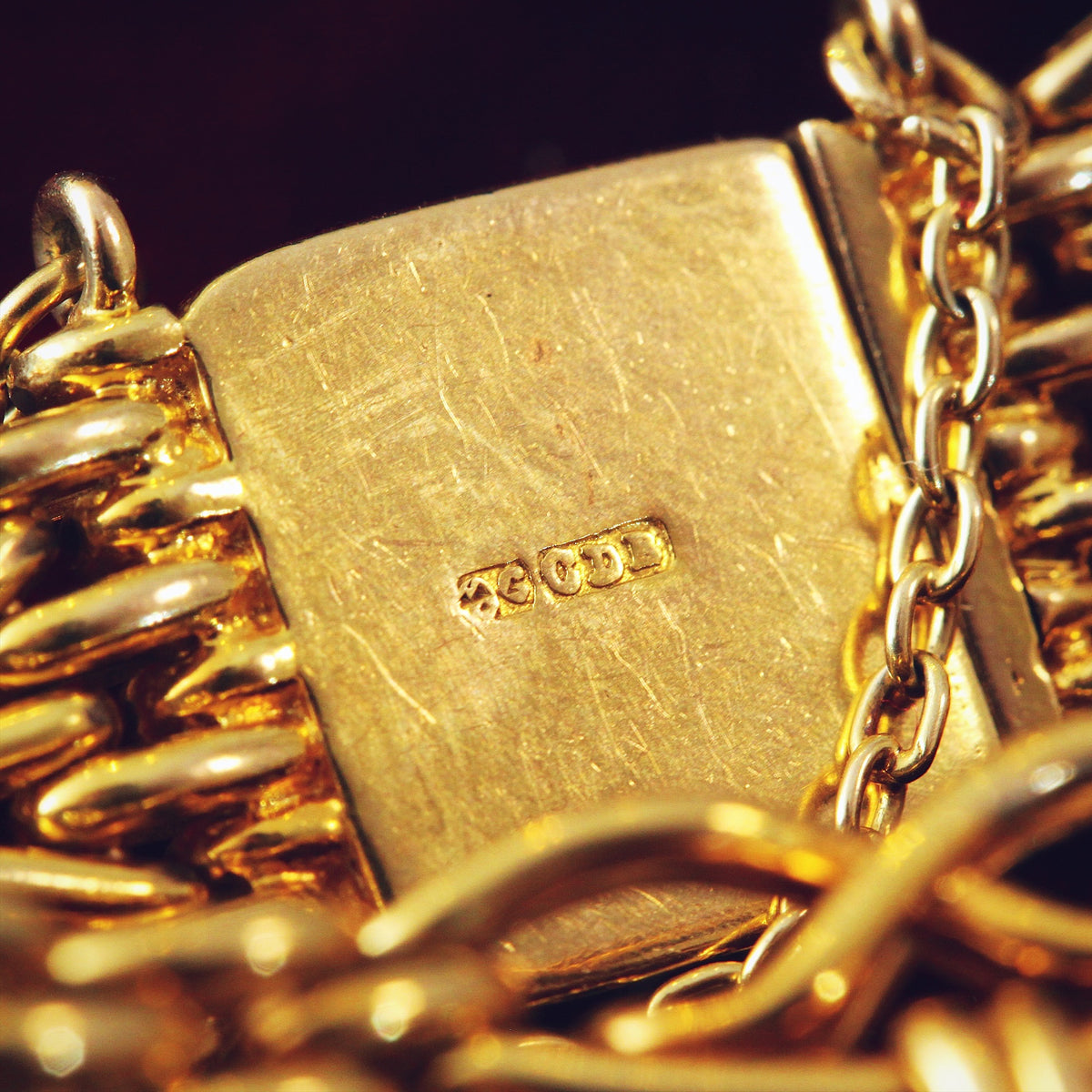 Especially Nice 9ct Gold Edwardian Gate Bracelet