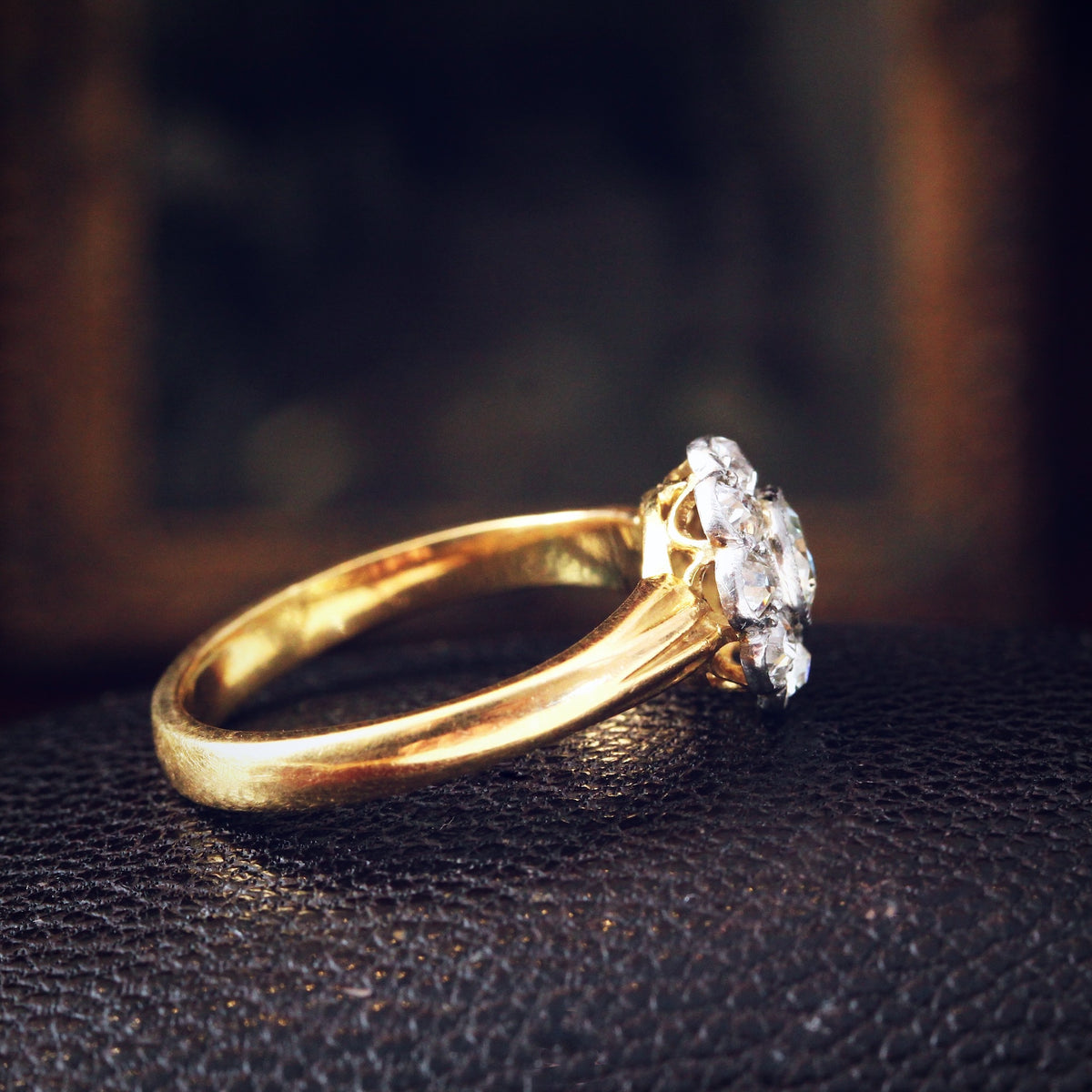 Scarce Find, Vintage Hand Cut Diamond Cluster Ring