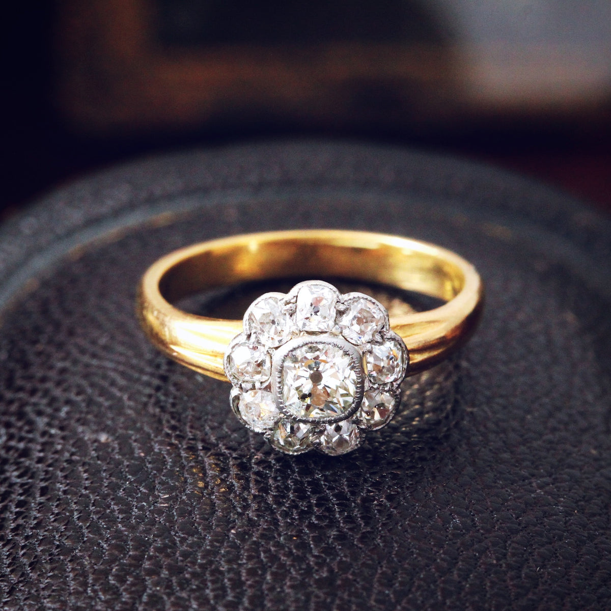Vintage Hand Cut Diamond Cluster Ring