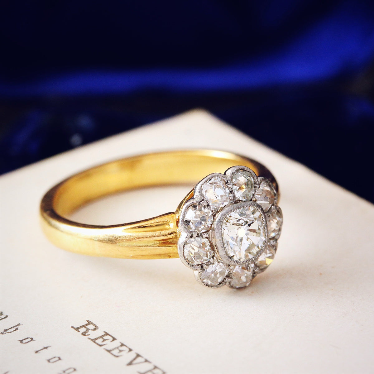 Vintage Hand Cut Diamond Cluster Ring