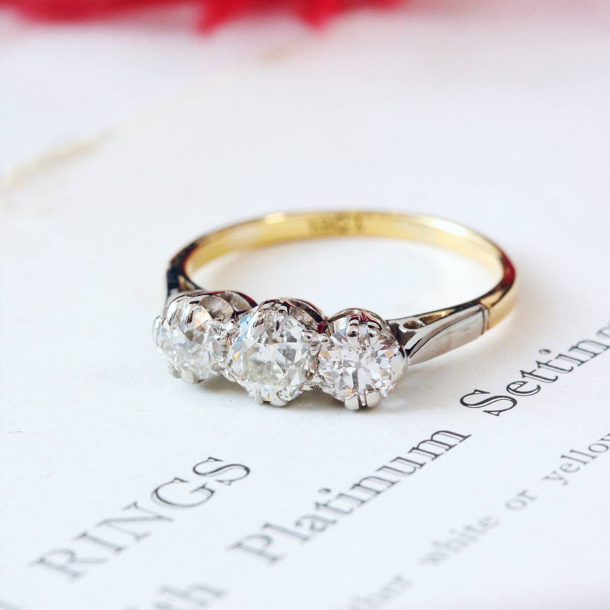 Vintage Trilogy Diamond Engagement Ring