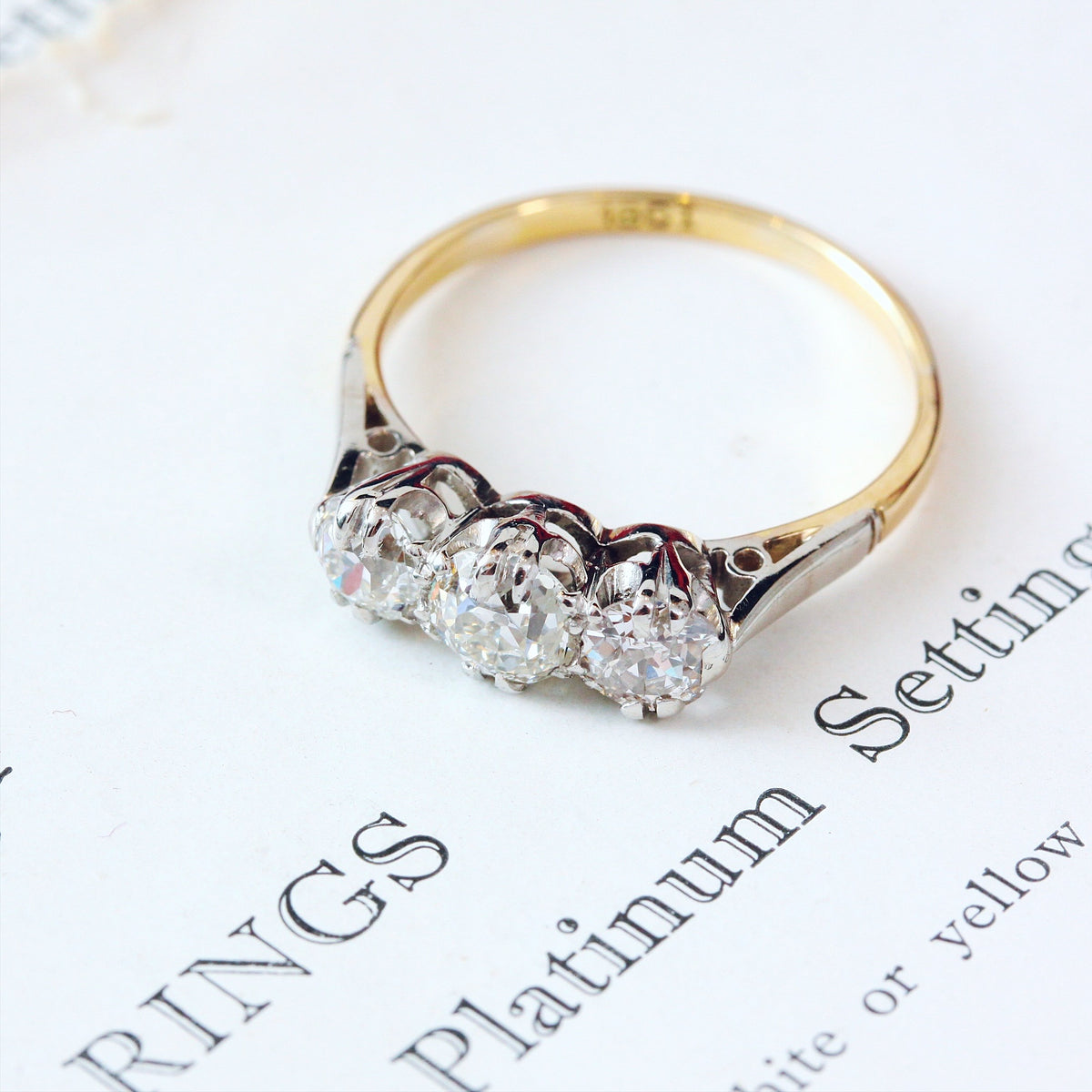 Vintage Trilogy Diamond Engagement Ring