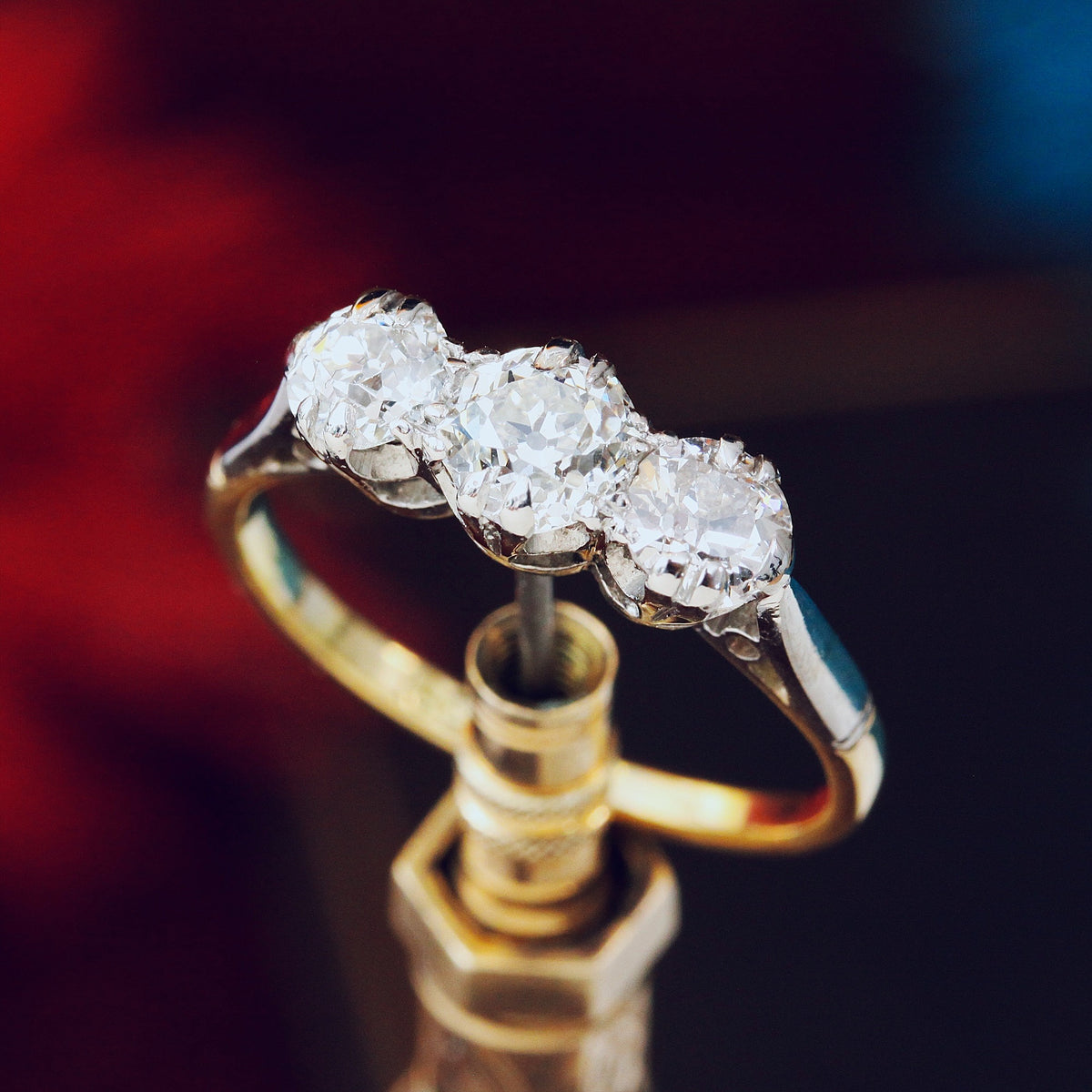 Vintage Trilogy Diamond Engagement Ring