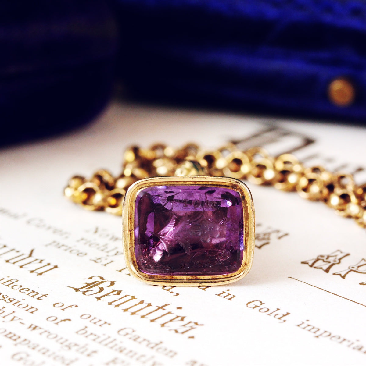 Antique 'Pense a Moi' Seal Fob on Chain